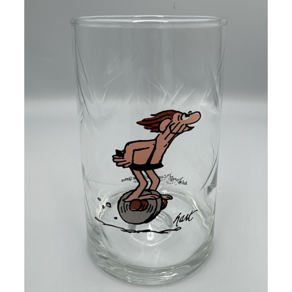 Arby's B.C. Ice Age Collector Series Glass Thor Comic Strip 1981 Vintage Clear